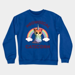 Meowgical Magical Rainbow Kitty Cat Unicorn 2 Crewneck Sweatshirt